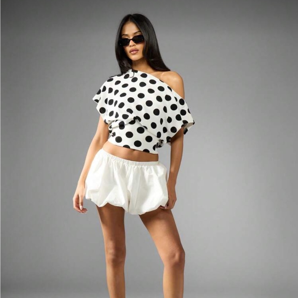 Missguided Polka Dot Women's Top - Black and White